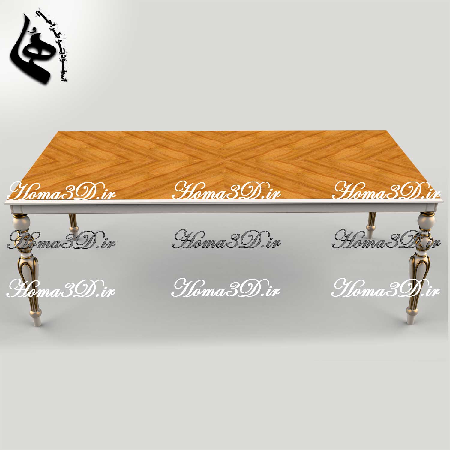 فایل طراحی و اسکن سه‌بعدی میز ناهارخوری با پایه منبتی | قالب‌کشی ابزاری ظریف و طراحی با اصالت