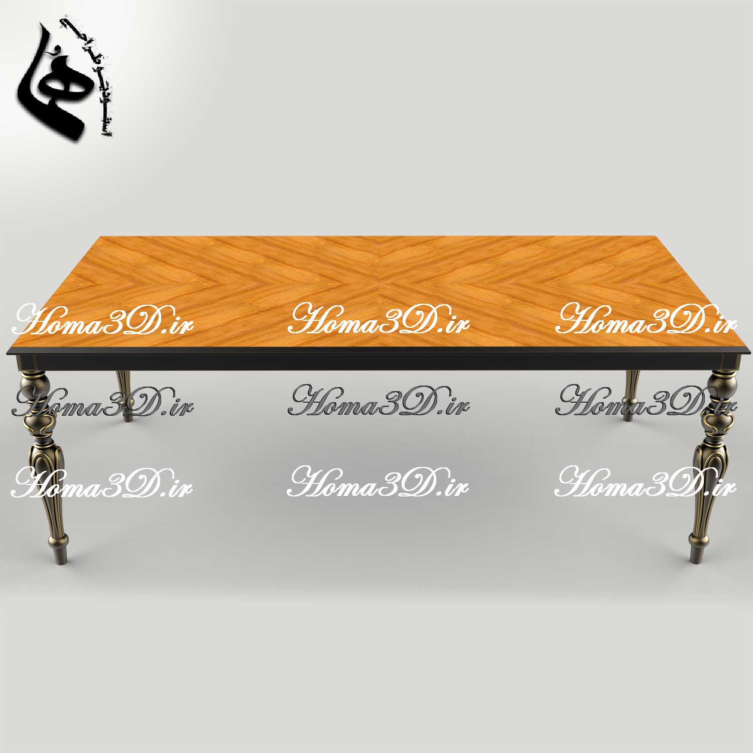 فایل طراحی و اسکن سه‌بعدی میز ناهارخوری با پایه منبتی | قالب‌کشی ابزاری ظریف و طراحی با اصالت