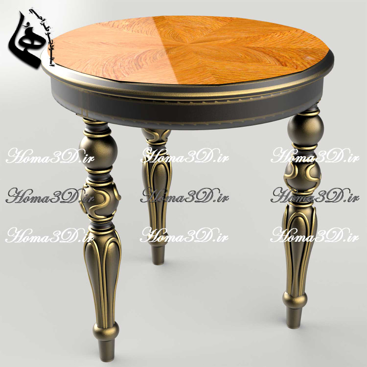 فایل طراحی و اسکن سهبعدی میز عسلی سهپایه گرد | اضافه کردن زیبایی و روح چوب در هر فضا و مکانی