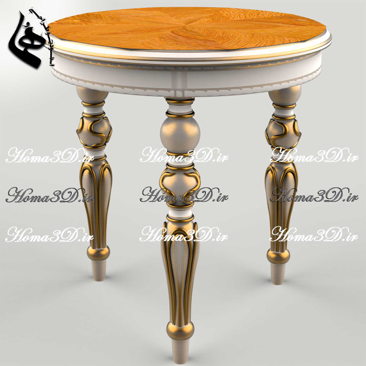 فایل طراحی و اسکن سهبعدی میز عسلی سهپایه گرد | اضافه کردن زیبایی و روح چوب در هر فضا و مکانی