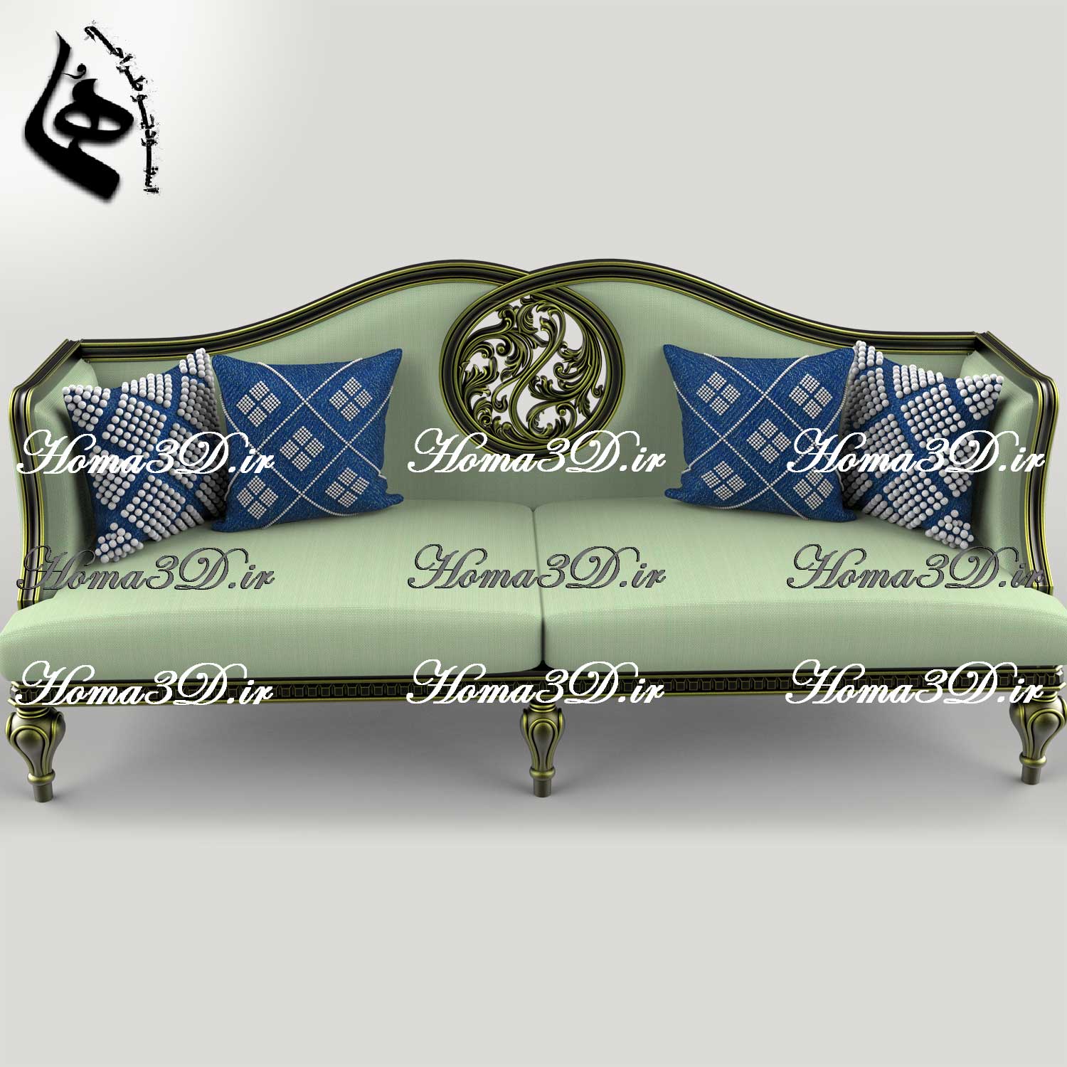 فایل طراحی و اسکن سه‌بعدی کاناپه با قالب‌کشی و طراحی منبت جدید و وادار خور گرد که هنر طراحی را در این کاناپه تکمیل کرده