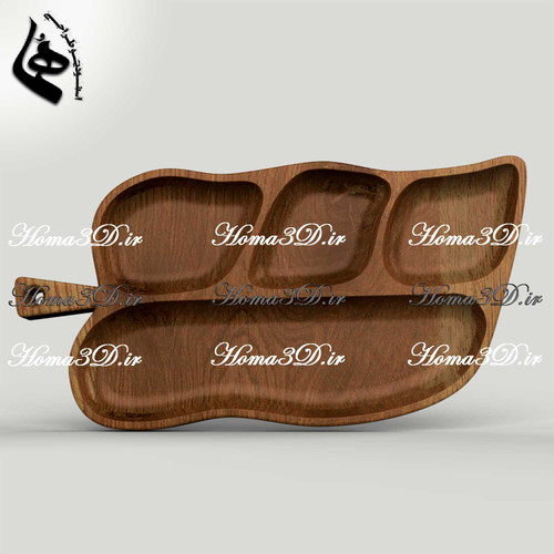 فایل طراحی و اسکن سهبعدی اردوخوری تقسیمبندیشده الهامگرفته از برگ و طبیعت