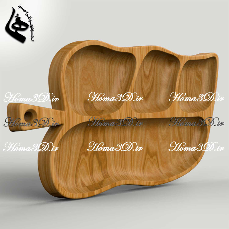 فایل طراحی و اسکن سهبعدی اردوخوری تقسیمبندیشده الهامگرفته از برگ و طبیعت
