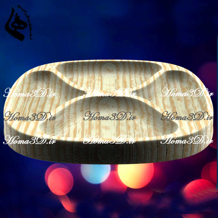 فایل طراحی و اسکن سهبعدی اردوخوری دایرهای ۴ بخشی زیبا برای پذیرایی با آجیل