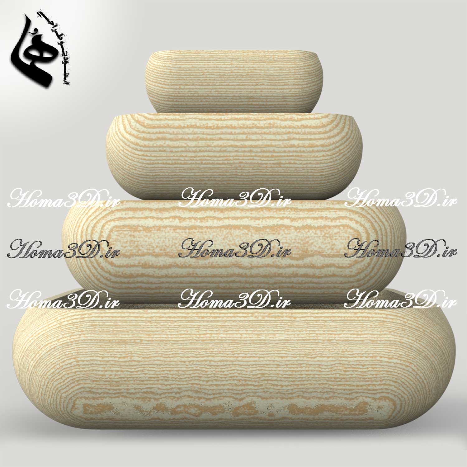فایل طراحی و اسکن سه‌بعدی کاسه در ۴ سایز متفاوت – تلفیق هنر، دقت و طبیعت