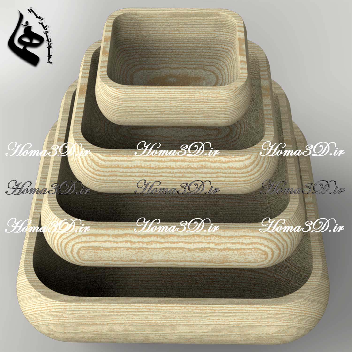 فایل طراحی و اسکن سه‌بعدی کاسه در ۴ سایز متفاوت – تلفیق هنر، دقت و طبیعت