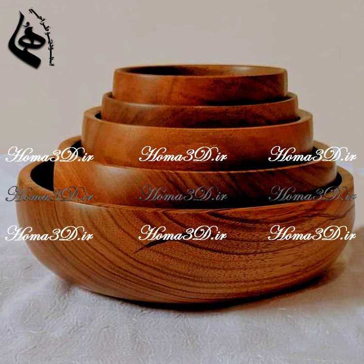 فایل طراحی و اسکن سهبعدی کاسه چوبی – قابل اجرا با CNC روتاری در ۴ سایز متفاوت