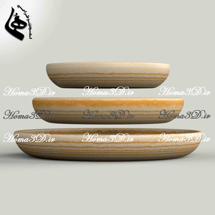 فایل طراحی و اسکن سهبعدی بشقاب چوبی زیبا و ساده در ۳ سایز مختلف