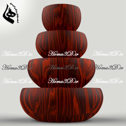 فایل طراحی و اسکن سهبعدی ظروف چوبی – کتگوری کاسه با عمق مناسب در ۴ سایز مختلف