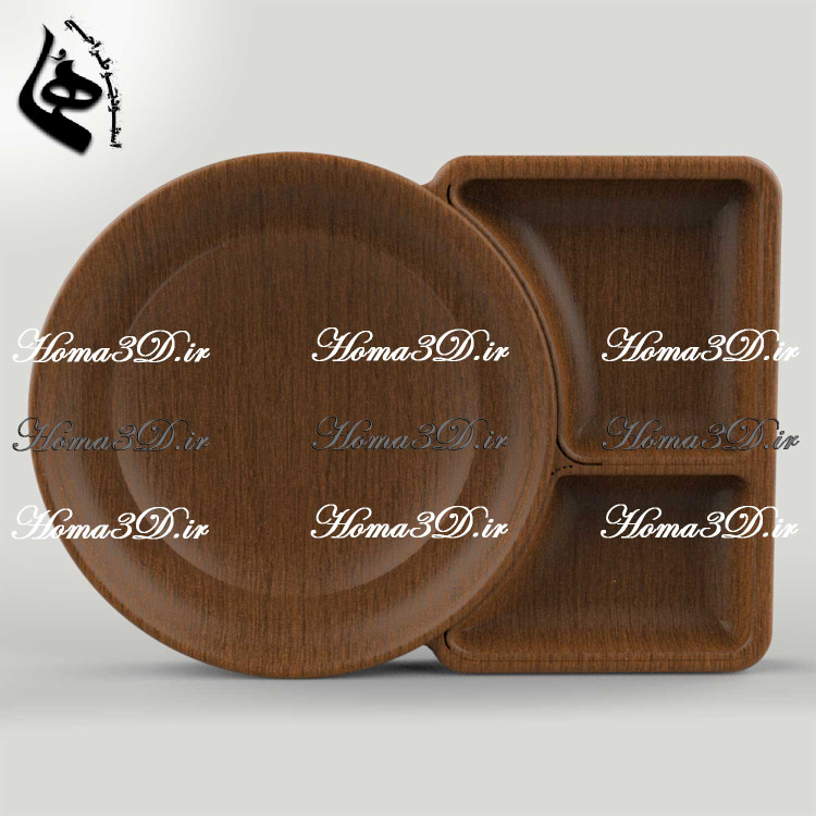 فایل طراحی و اسکن سهبعدی پلوخوری چوبی ۳ قسمته | طراحی حرفهای، کاربردی و خوشفرم