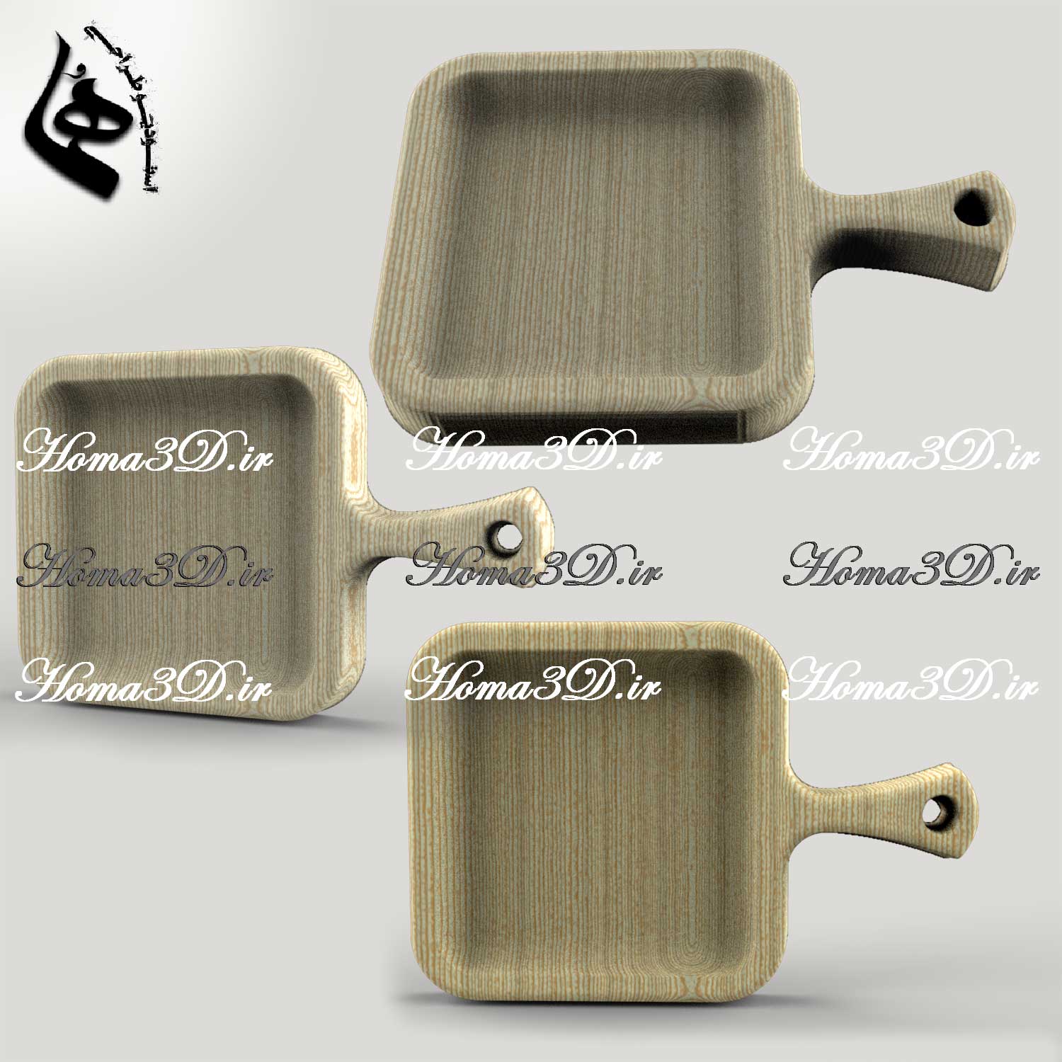 فایل طراحی و اسکن سه‌بعدی ظروف چوبی مخصوص آشپزخانه | هماهنگی طبیعت و فناوری در یک مدل دیجیتال