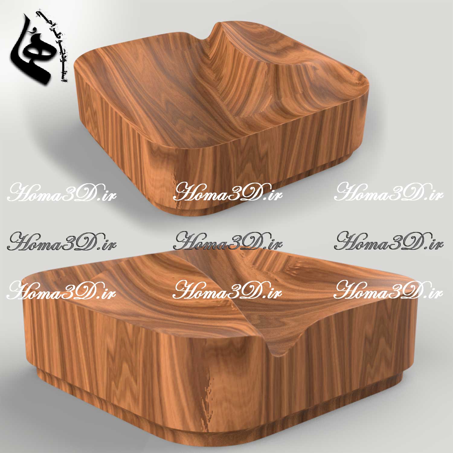 فایل طراحی و اسکن سه‌بعدی زیرسیگاری دفرمه | طراحی مهندسی و جذاب برای کافه‌ها