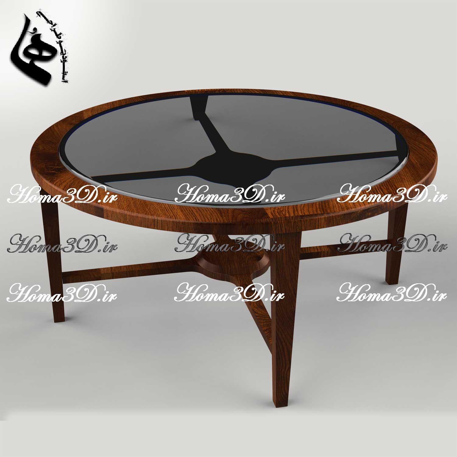 طراحی و اسکن 3بعدی میز جلومبلی گرد زیبایی در انحناء و طراحی مدرن