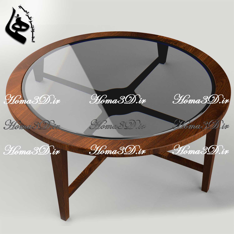 طراحی و اسکن 3بعدی میز جلومبلی گرد زیبایی در انحناء و طراحی مدرن