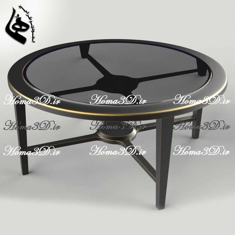 طراحی و اسکن 3بعدی میز جلومبلی گرد زیبایی در انحناء و طراحی مدرن