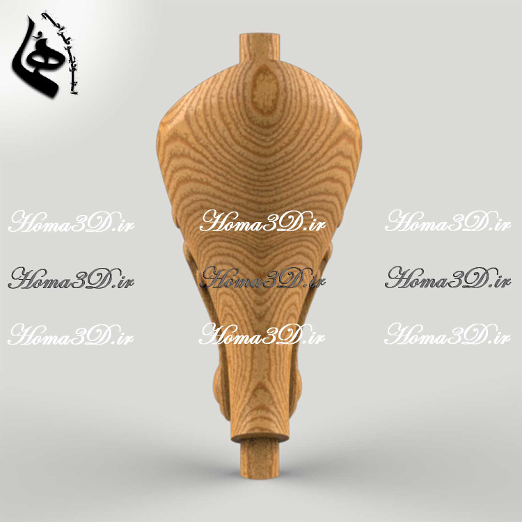 فایل طراحی و اسکن 3بعدی پایه تک با فرم و منبت چشمنواز برای تولید با CNC چوب