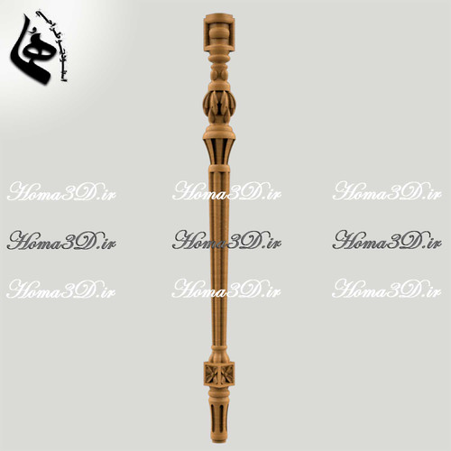 مدل پایه نرده نئوکلاسیک | طراحی سهبعدی دقیق و مهندسیشده