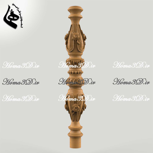 طرح سه بعدی نرده مدرن و کلاسیک چوبی