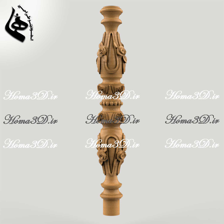 طرح سه بعدی نرده مدرن و کلاسیک چوبی