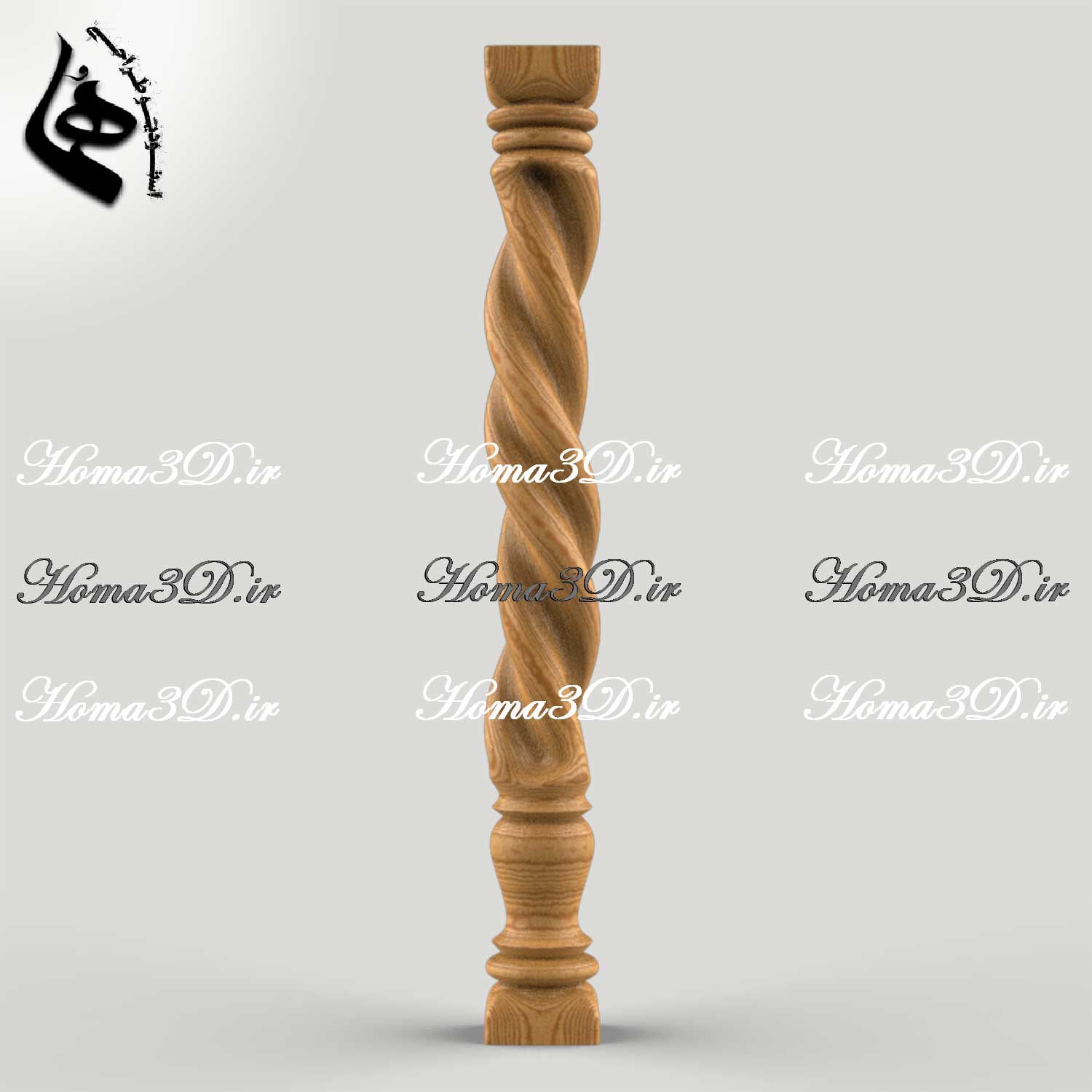 فایل سه بعدی پایه نرده تزئینی: مدل نرده چوبی قابل چاپ و قالب‌گیری