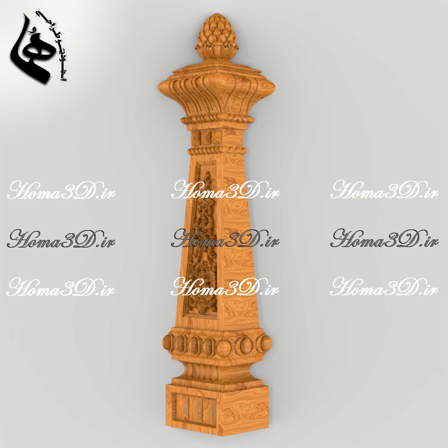 مدل نرده سلطنتی برای ایستگاه پله لوکس با طراحی منبت با کیفیت و ظرافت بالا