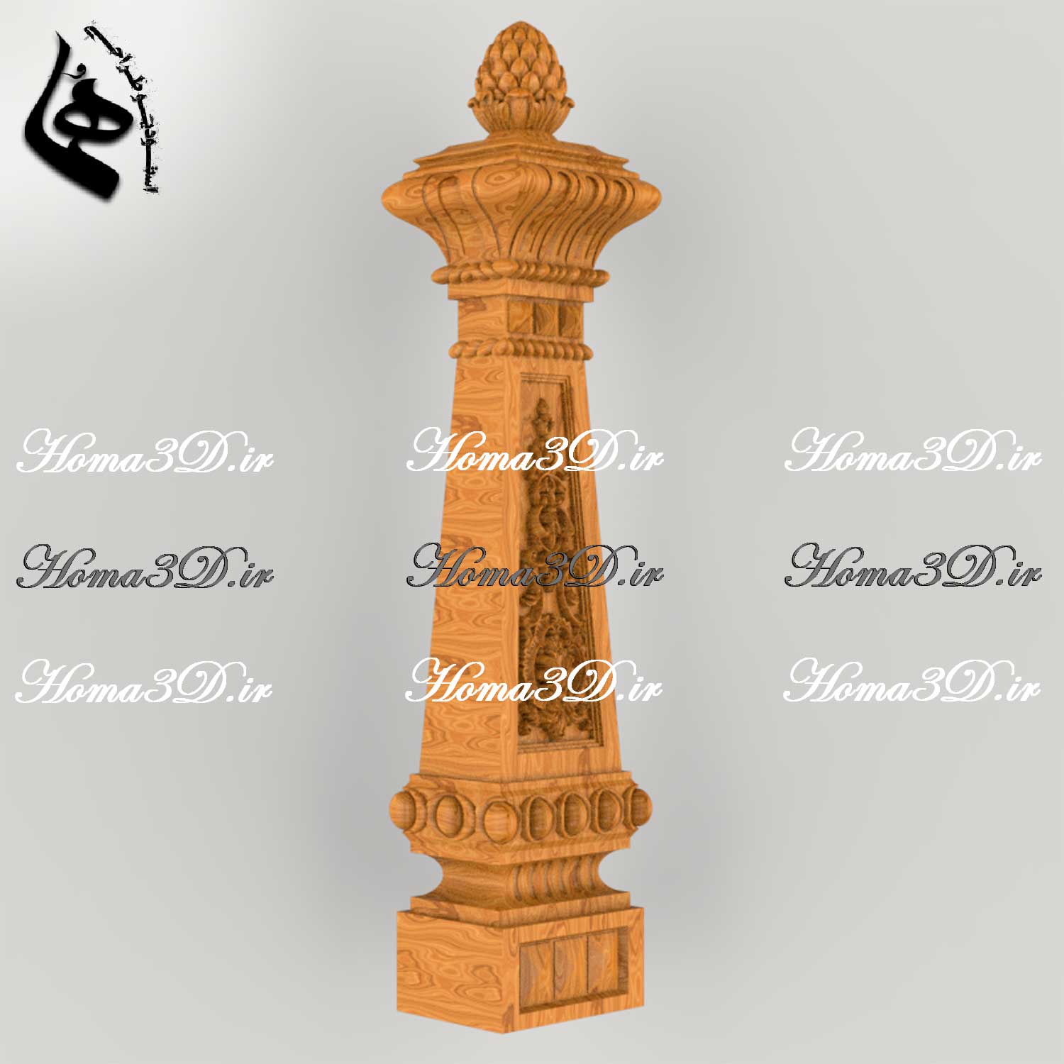 مدل نرده سلطنتی برای ایستگاه پله لوکس با طراحی منبت با کیفیت و ظرافت بالا