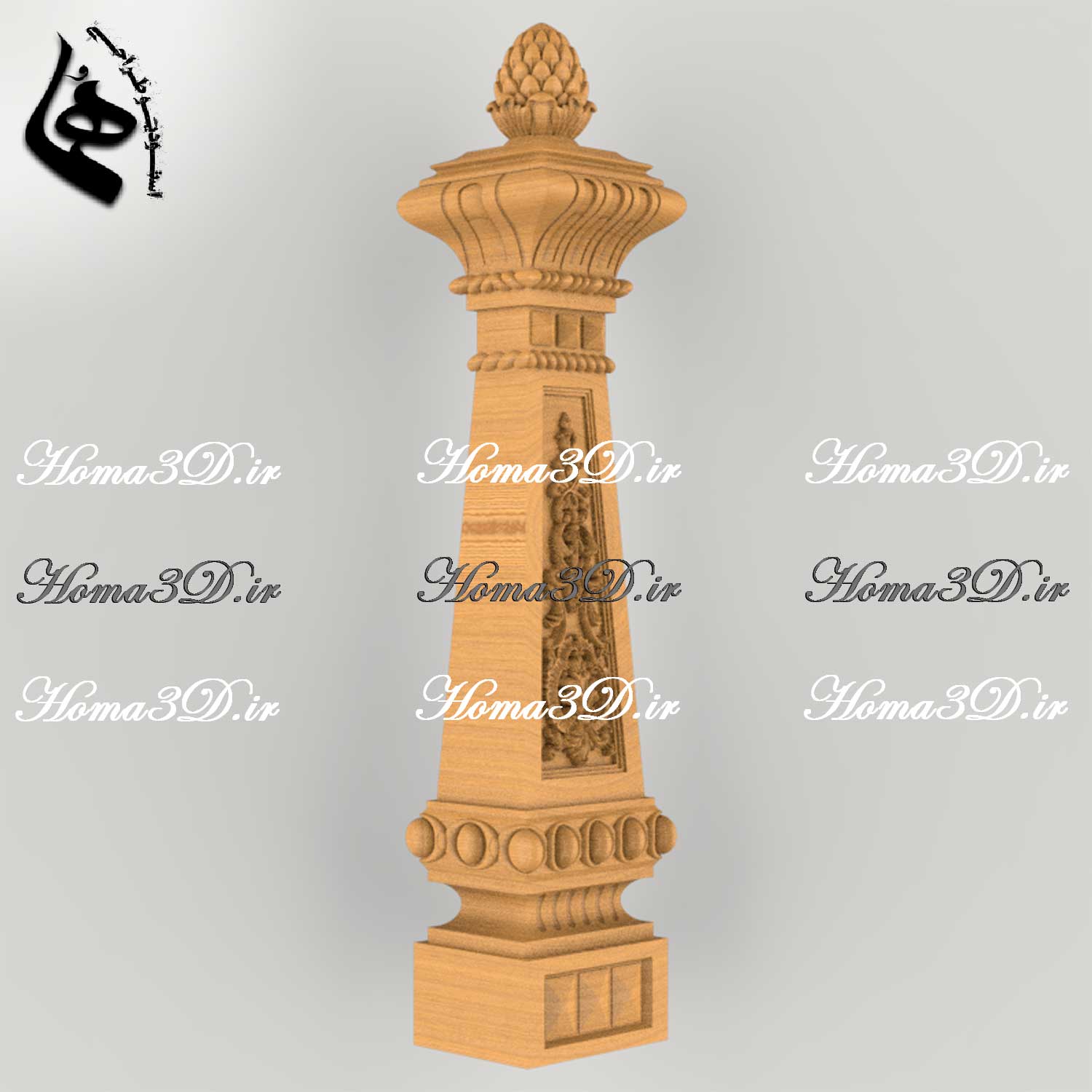 مدل نرده سلطنتی برای ایستگاه پله لوکس با طراحی منبت با کیفیت و ظرافت بالا