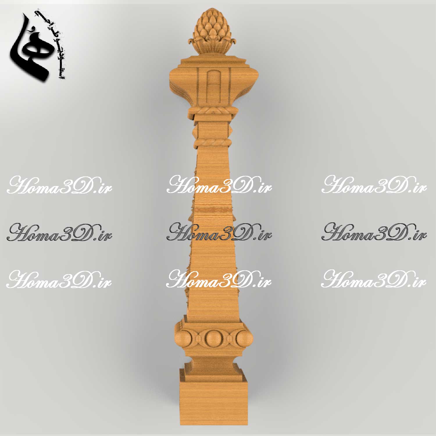 مدل نرده سلطنتی برای ایستگاه پله لوکس با طراحی منبت با کیفیت و ظرافت بالا