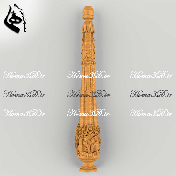 مدل نرده کلاسیک CNC - پایه نرده نئوکلاسیک با طراحی منبتدار حرفها