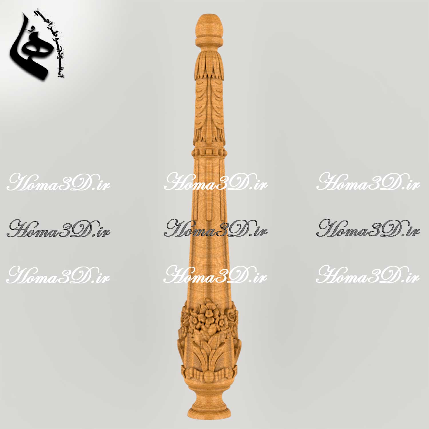 مدل نرده کلاسیک CNC - پایه نرده نئوکلاسیک با طراحی منبت‌دار حرفه‌ا