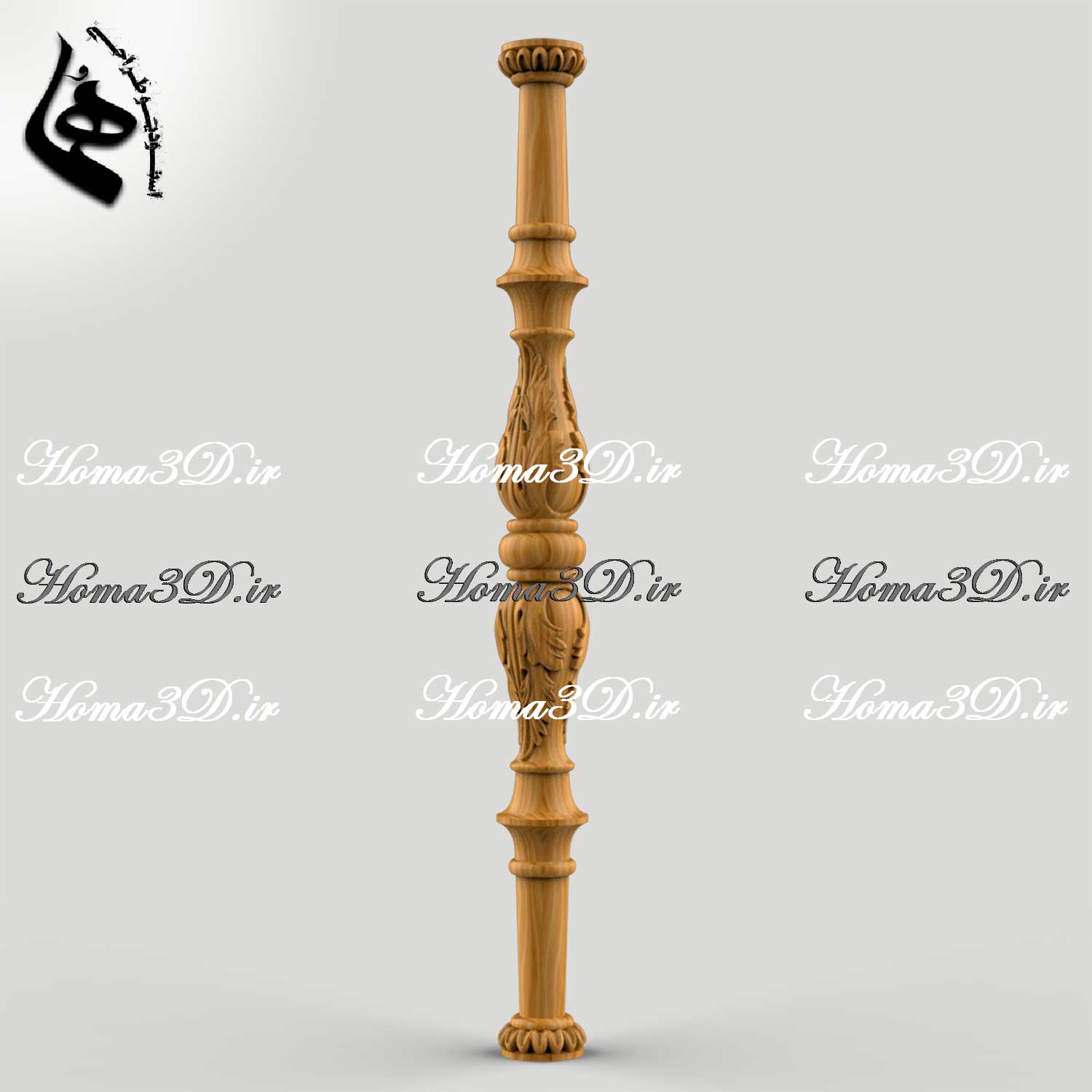 طراحی حرفه‌ای نرده چوبی با فایل‌های سه‌بعدی CNC - استودیو طراحی هما