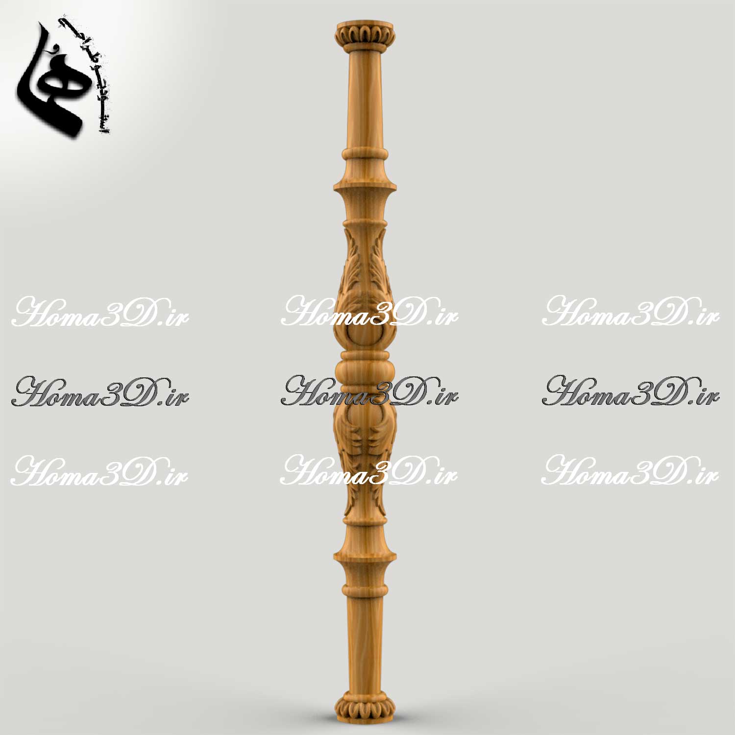 طراحی حرفه‌ای نرده چوبی با فایل‌های سه‌بعدی CNC - استودیو طراحی هما