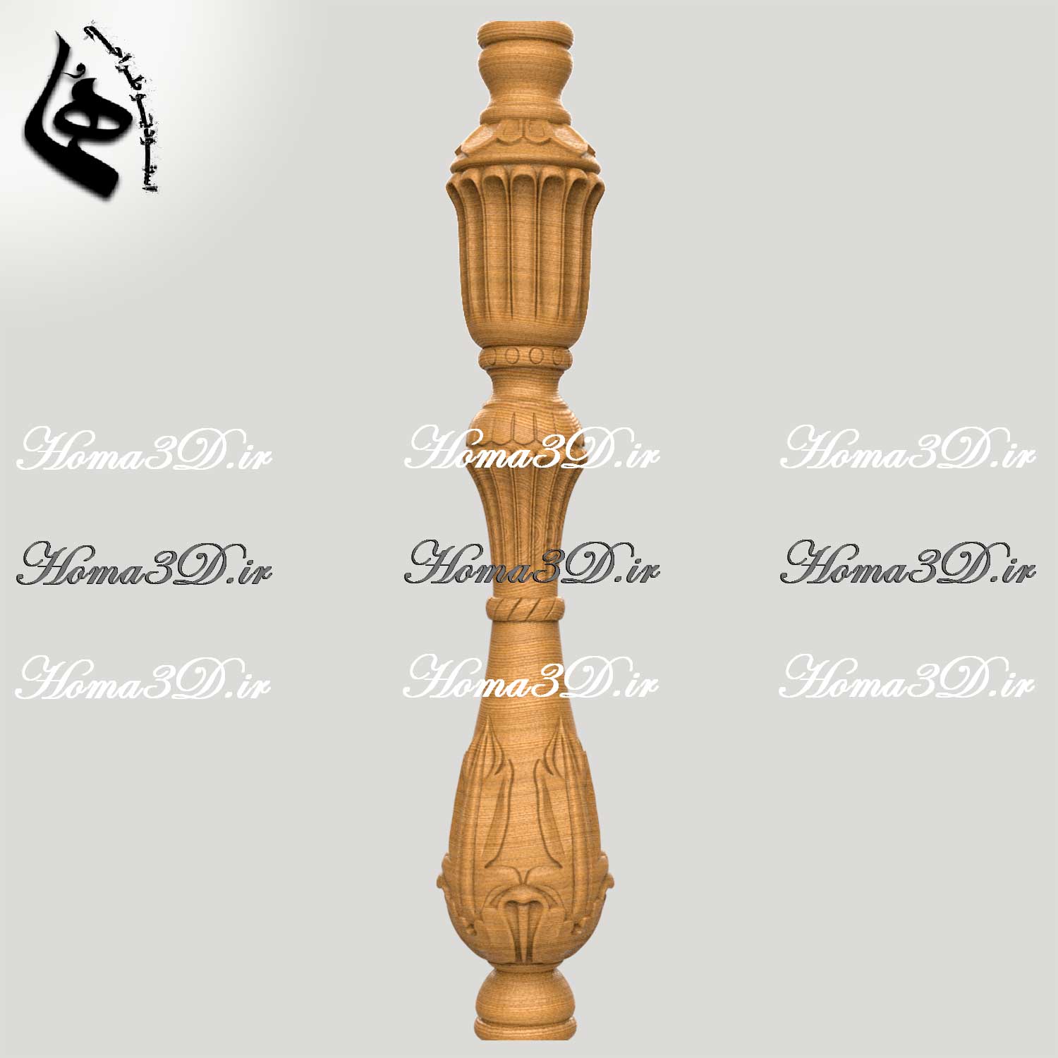 طراحی حرفه‌ای نرده منبت سه‌بعدی برای دکوراسیون داخلی راه پله و نرده‌های منبتی ظریف