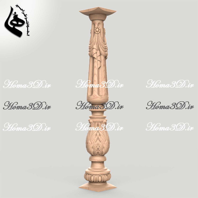 طراحی نرده خاص با جزئیات بالا - فایل سهبعدی پایه نرده تزئینی