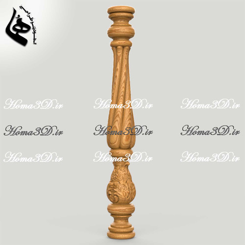 مدل نرده چوبی قابل ماشینکاری CNC و قالبگیری برای تولید - فایل سهبعدی حرفهای