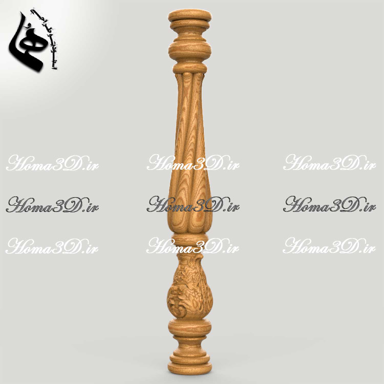 مدل نرده چوبی قابل ماشینکاری CNC و قالبگیری برای تولید - فایل سهبعدی حرفهای