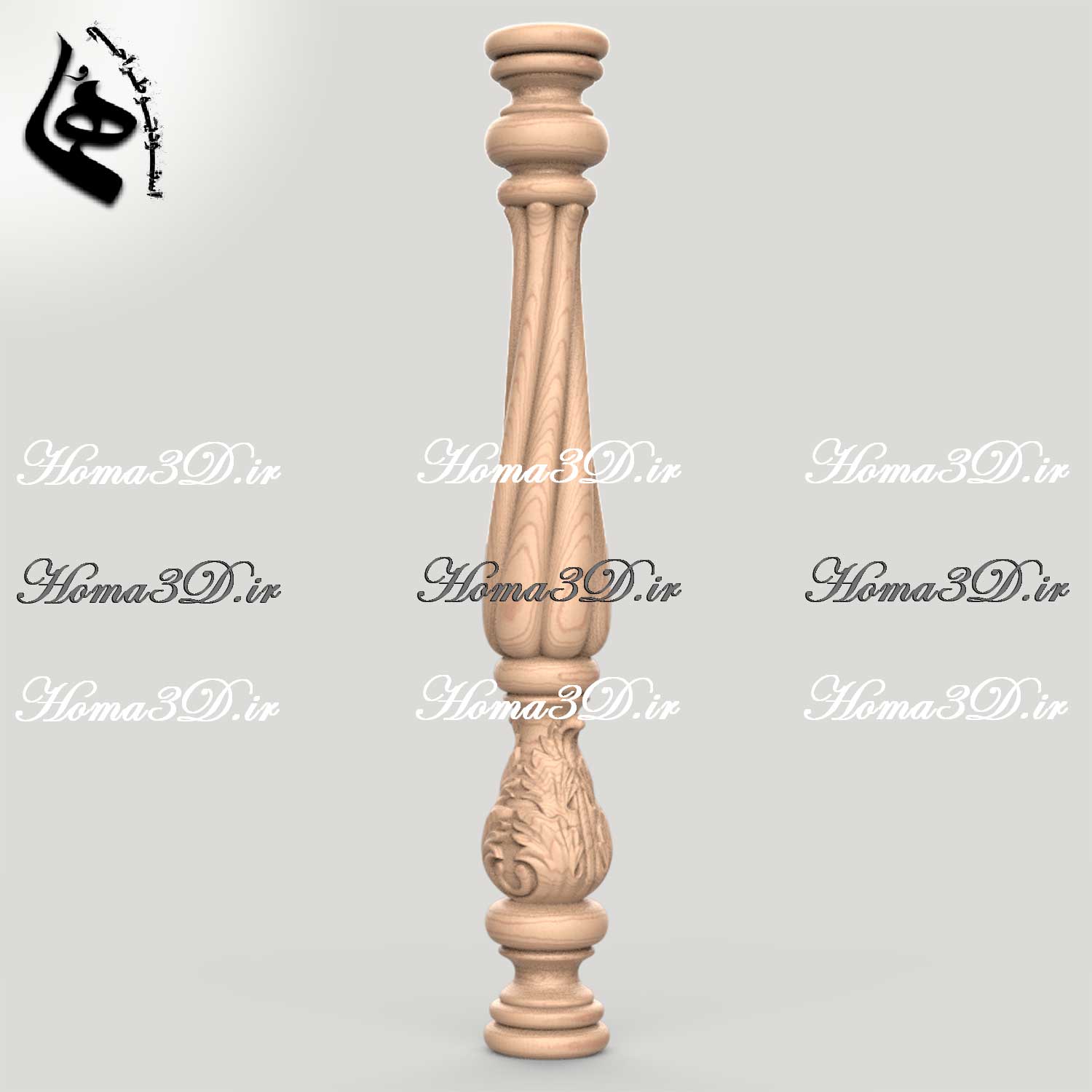 مدل نرده چوبی قابل ماشین‌کاری CNC و قالب‌گیری برای تولید - فایل سه‌بعدی حرفه‌ای