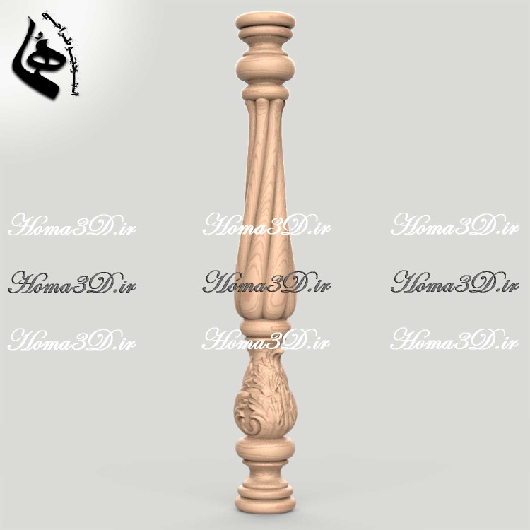 مدل نرده چوبی قابل ماشینکاری CNC و قالبگیری برای تولید - فایل سهبعدی حرفهای