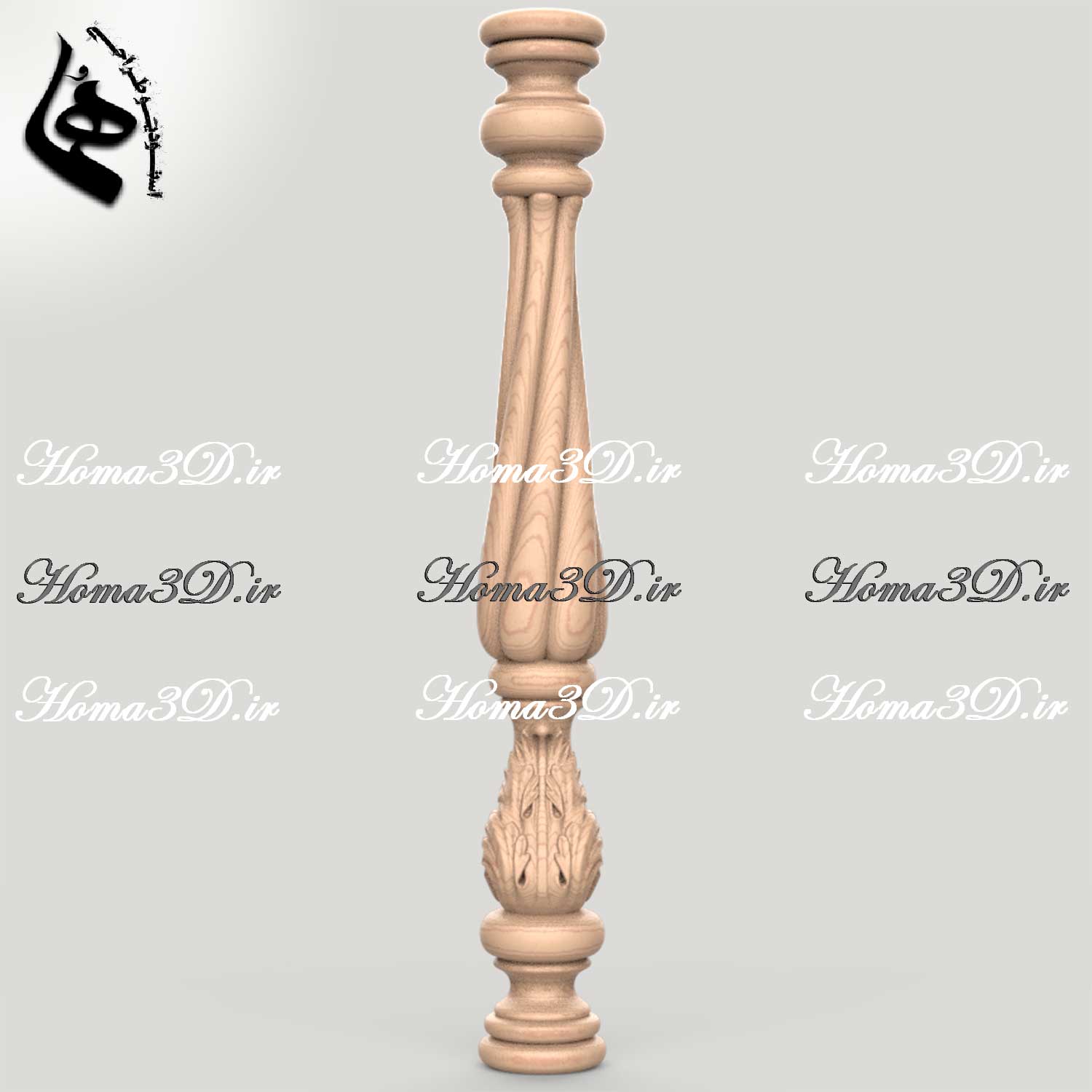 مدل نرده چوبی قابل ماشین‌کاری CNC و قالب‌گیری برای تولید - فایل سه‌بعدی حرفه‌ای