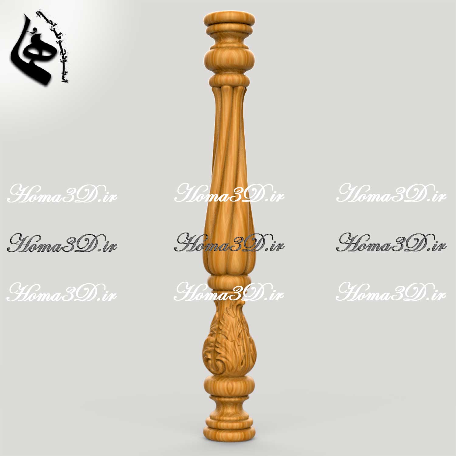 مدل نرده چوبی قابل ماشین‌کاری CNC و قالب‌گیری برای تولید - فایل سه‌بعدی حرفه‌ای