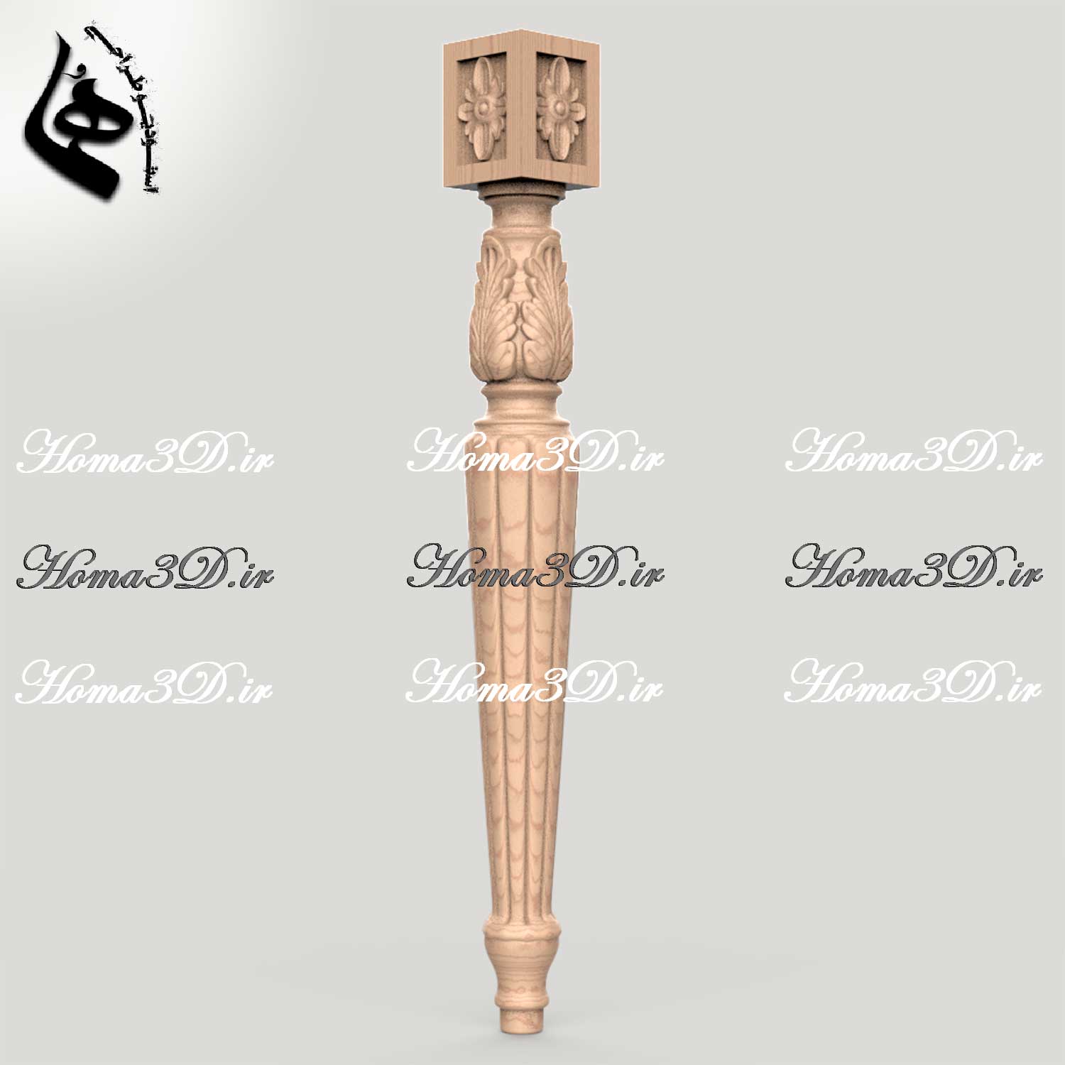 فایل3بعدی و طراحی پله منبتی مناسب تولید برای سی ان سی چوب و سنگ