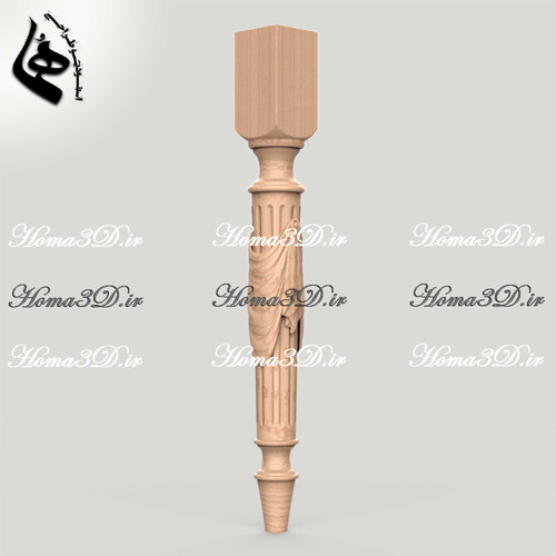 دانلود فایل سهبعدی نرده چوبی STL | خرید مدل پایه نرده جهت CNC