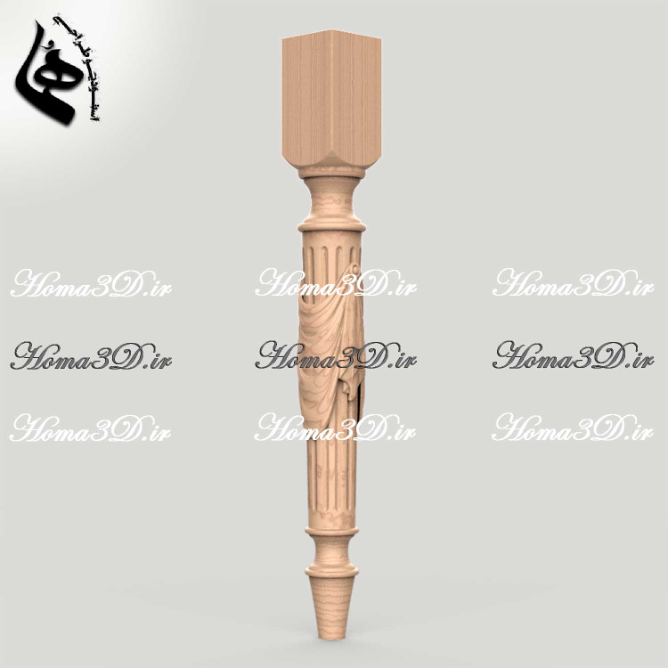 دانلود فایل سهبعدی نرده چوبی STL | خرید مدل پایه نرده جهت CNC