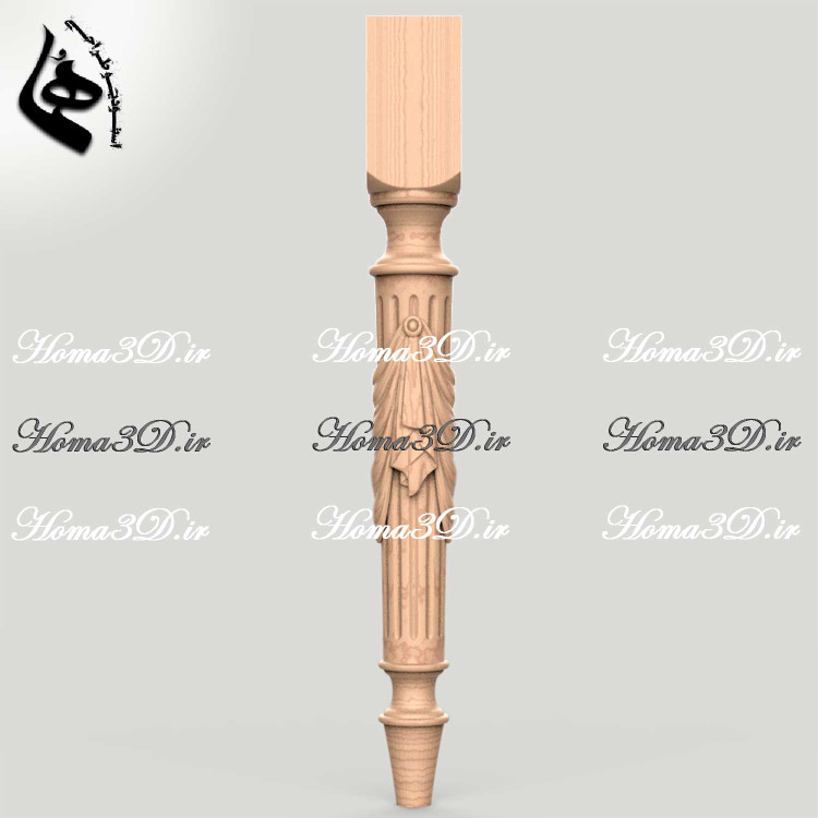 دانلود فایل سهبعدی نرده چوبی STL | خرید مدل پایه نرده جهت CNC