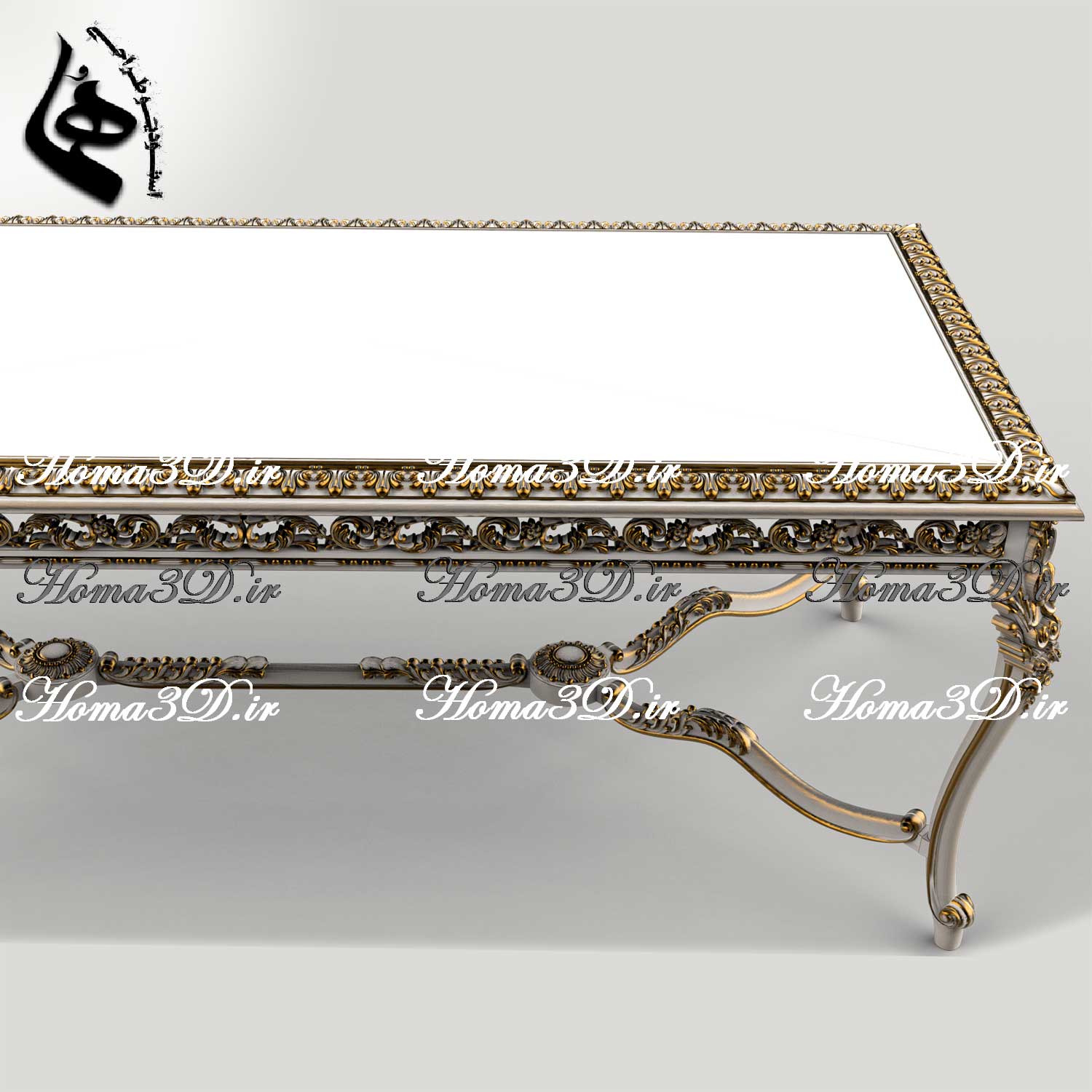 قالب نجاری و الگوی فیبری نجاری + مدل سه‌بعدی STL میز ناهارخوری پر منبت (ترند روز صنعت چوب)