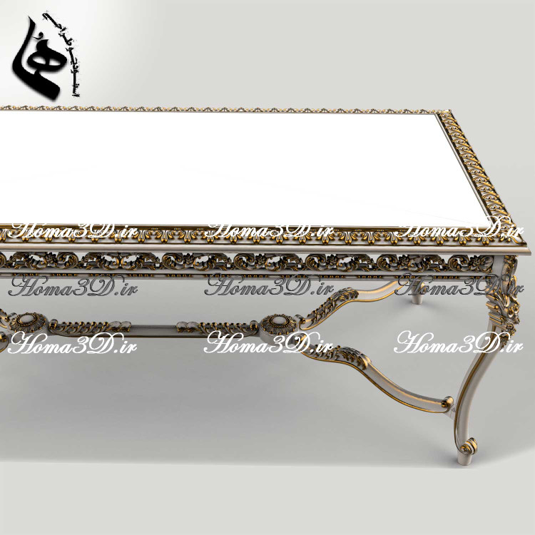 قالب نجاری و الگوی فیبری نجاری + مدل سهبعدی STL میز ناهارخوری پر منبت (ترند روز صنعت چوب)