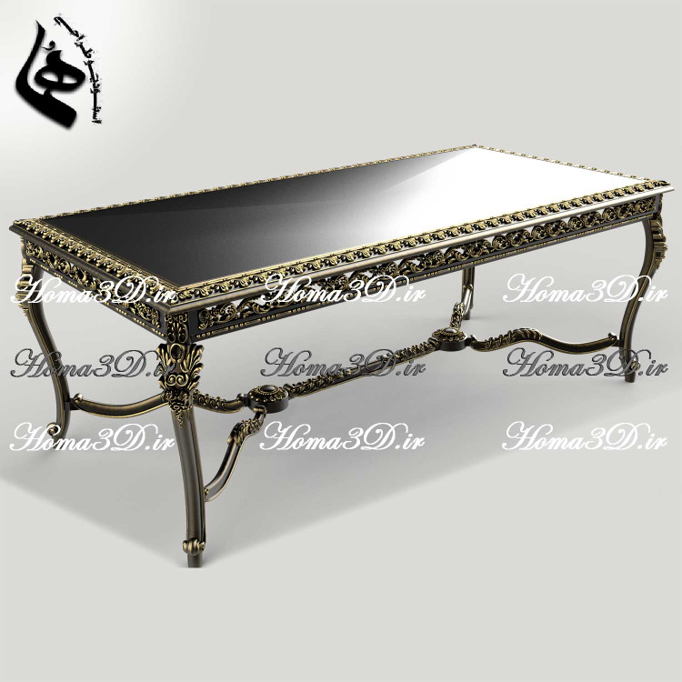 قالب نجاری و الگوی فیبری نجاری + مدل سهبعدی STL میز ناهارخوری پر منبت (ترند روز صنعت چوب)