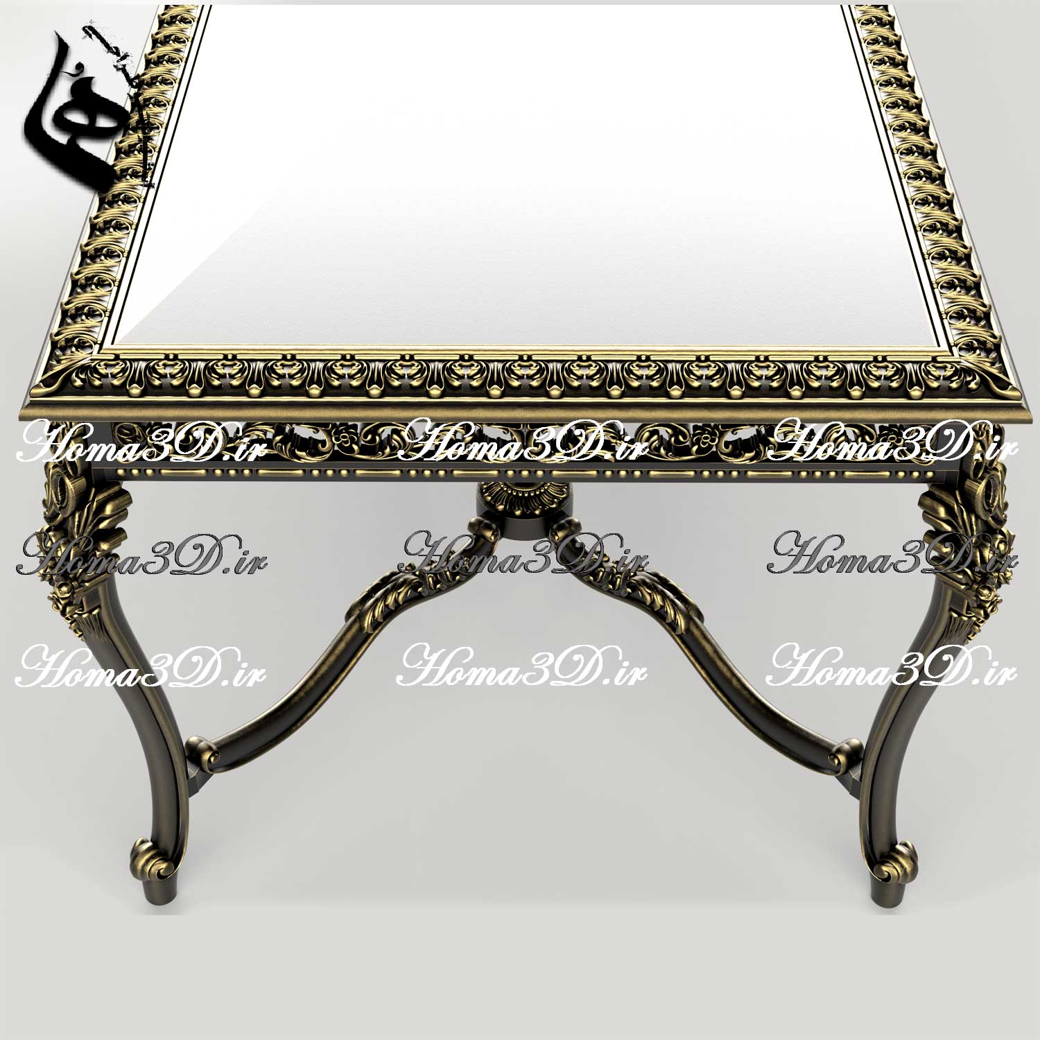 قالب نجاری و الگوی فیبری نجاری + مدل سه‌بعدی STL میز ناهارخوری پر منبت (ترند روز صنعت چوب)