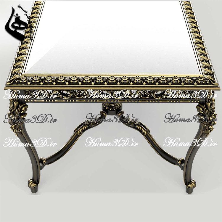 قالب نجاری و الگوی فیبری نجاری + مدل سهبعدی STL میز ناهارخوری پر منبت (ترند روز صنعت چوب)