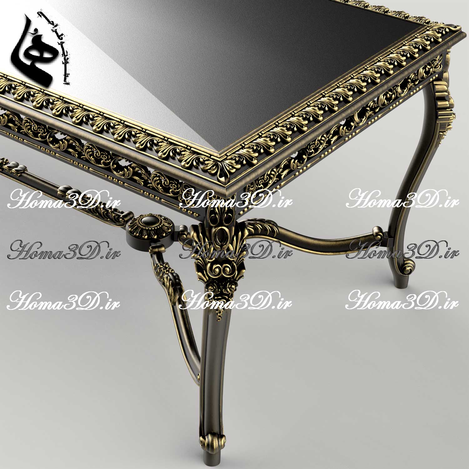 قالب نجاری و الگوی فیبری نجاری + مدل سه‌بعدی STL میز ناهارخوری پر منبت (ترند روز صنعت چوب)